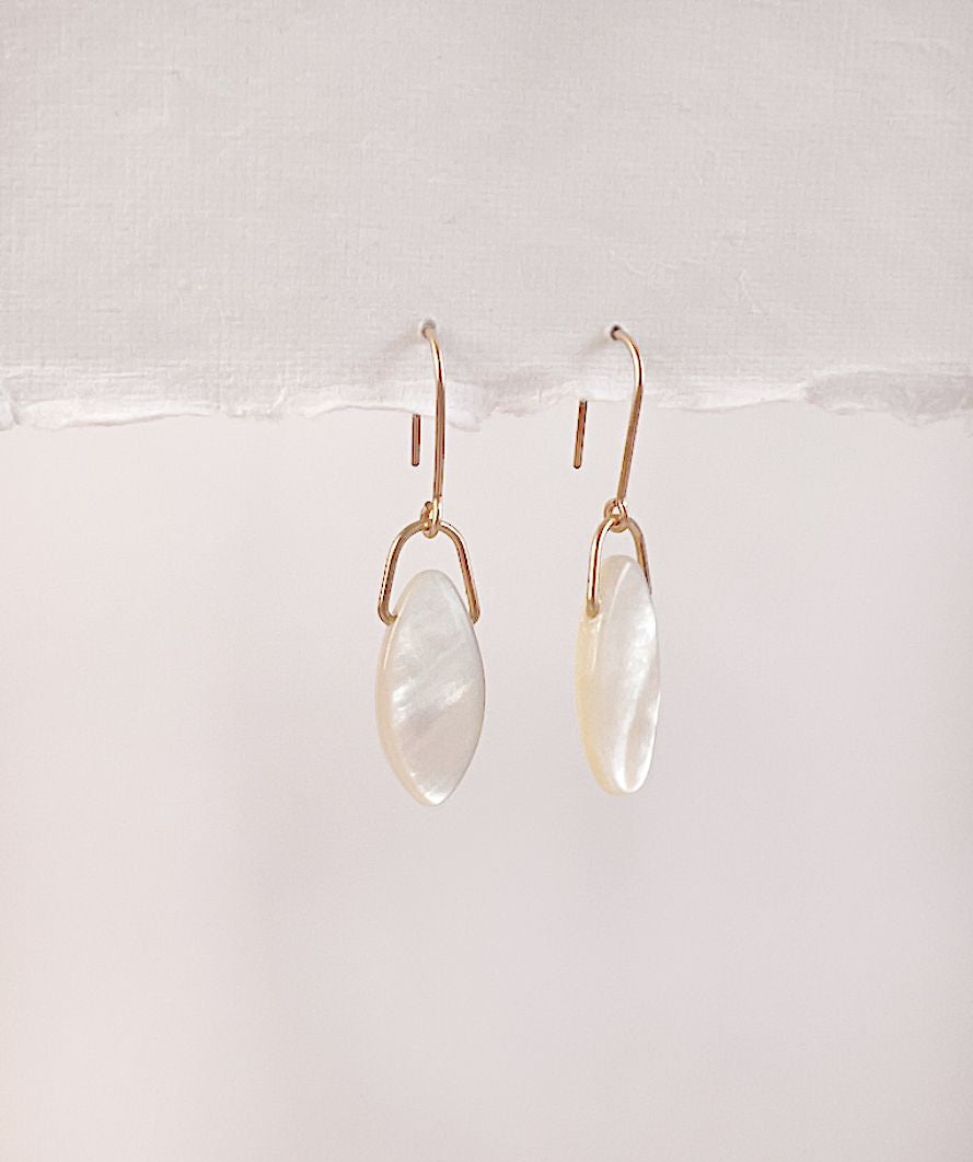 Oval Mother of Pearl Earrings