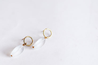 Frosted Hoop Dangles