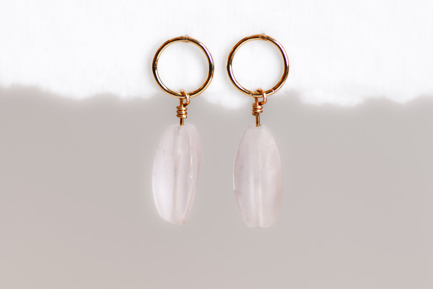 Frosted Hoop Dangles
