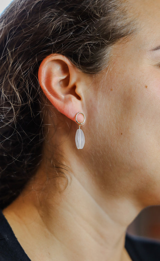 Frosted Hoop Dangles